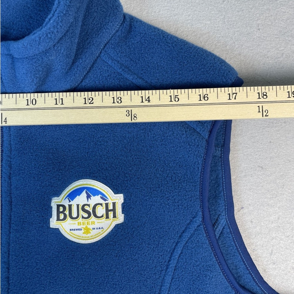 Eddie Bauer Vest Womens 2XL Blue Busch Beer Full Zip Fleece L.I.T. Tech New - Picture 7 of 11